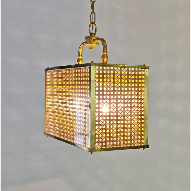 Pendant Lamp in Acrylic Glass and Vienna Straw, 1970s For Sale - Image 15 of 18