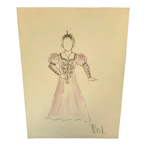 Vintage Fashion Sketch - Signed by Artist