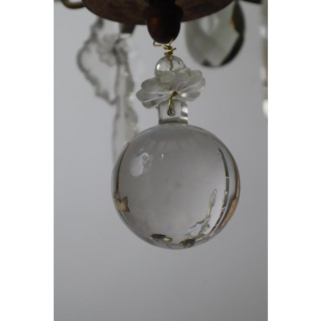 Chandelier with Clear Crystal Pendants and Champagne Smoky Glass For Sale - Image 6 of 18