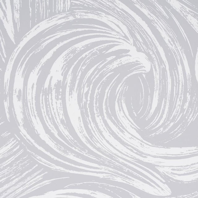 Abstract Sample - Schumacher Shio Wallpaper in Grey For Sale - Image 3 of 4