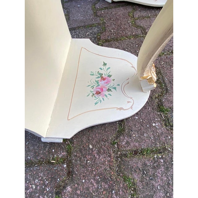1899 Italian Rococo Cream Gilt Beech Nightstands - Pair For Sale - Image 6 of 10