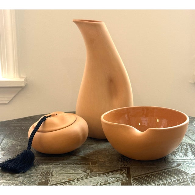Elsa Peretti for Tiffany & Co terracotta thumbprint bowl. Made in Italy in the 1970's. Hallmarked to the underside. Matte...