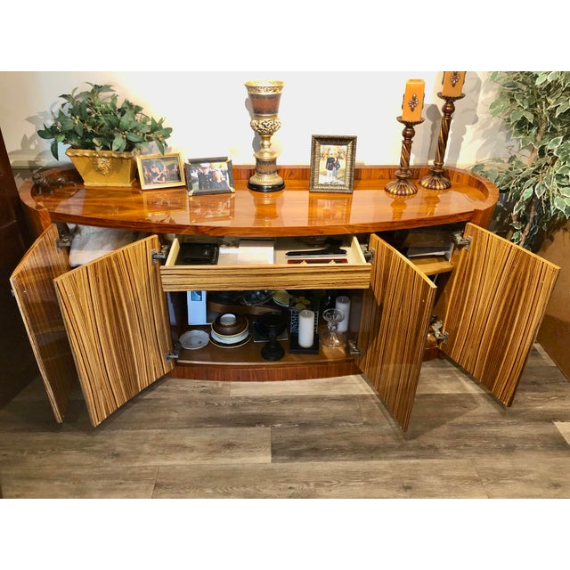Art Deco Zebra Wood Art Deco Bar and Buffet Table For Sale - Image 3 of 4