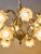 White Brass 12-Arm Chandelier with Rose-Shaped Glass Shades For Sale - Image 3 of 11