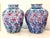 Chinoiserie Pink and Blue Chinoiserie Vases - A Pair For Sale - Image 3 of 12