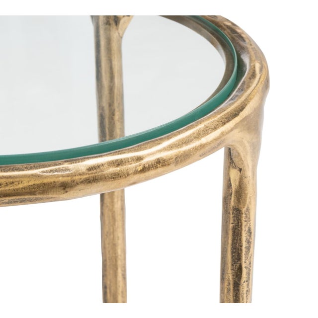 Jessa Metal Tall Round End Table - Brass For Sale - Image 4 of 6