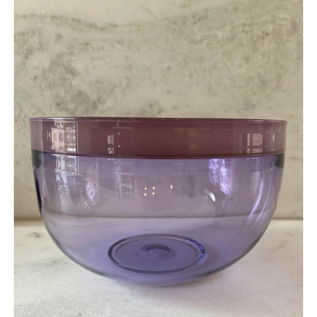 Vintage Swedish Purple Glass Bowl - Signed For Sale - Image 10 of 10