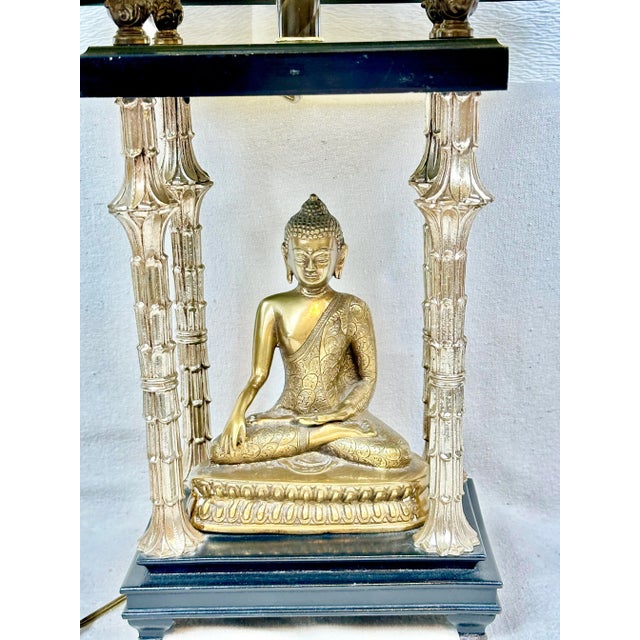 Vintage Brass Buddha in Temple Table Lamp For Sale In New Orleans - Image 6 of 12