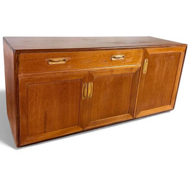 Mid-Century Modern Teak Sideboard with Handles, 1970s For Sale - Image 9 of 9
