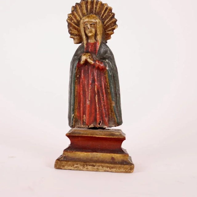 Carved and Lacquered Wood Crucifix For Sale - Image 3 of 11