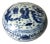 Antique Chinese Ming Blue & White 9" Porcelain Box For Sale
