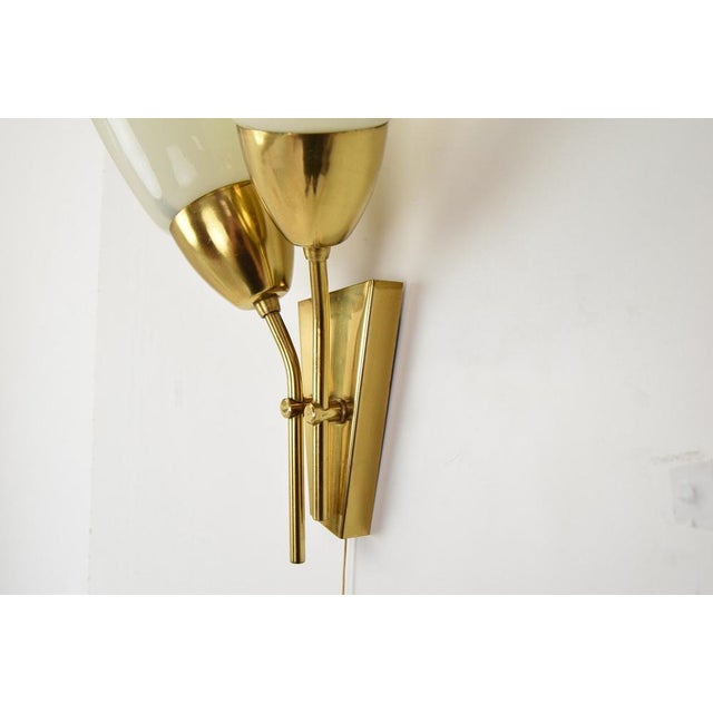 Mid-Century Brass Wall Lamp from Kamenicky Senov, 1970s For Sale - Image 6 of 15