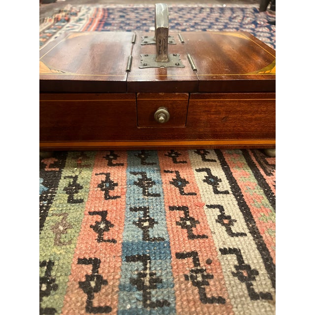 Rare 19th-Century Antique American Mahogany Inlaid Compartment Box For Sale - Image 10 of 10