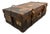 Antique Early 20th Century Leather Moynat Paris Luggage Trunk With Cruise Line Stickers For Sale