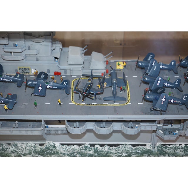 Wood Vintage WWII American Wood Light Aircraft Carrier Made by Sailors For Sale - Image 7 of 18