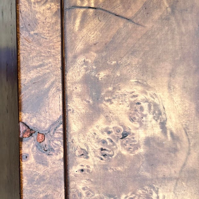 Brown Founders Modern BurlWood & Brass Server For Sale - Image 8 of 10