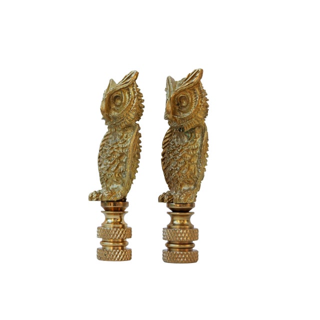 Brass Owl Lamp Finials a Pair Chairish