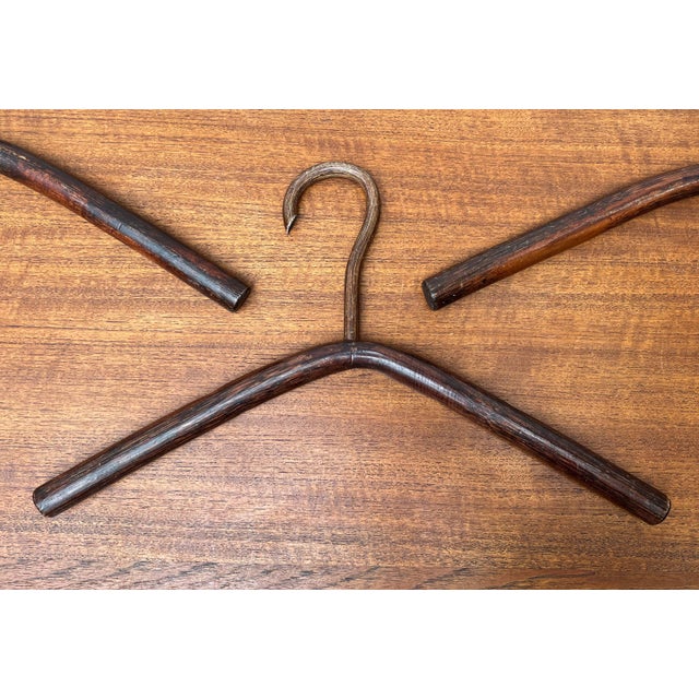 Vintage Wood Coat Hangers, 1970s, Set of 4 For Sale - Image 9 of 12