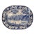 19th Century Blue Transferware Plate With Boatman Scene For Sale