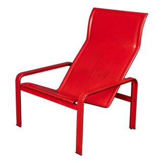20th Century Italian Red Leather Chair by Toussaint & Angeloni for Matteo Grassi, 1970 For Sale