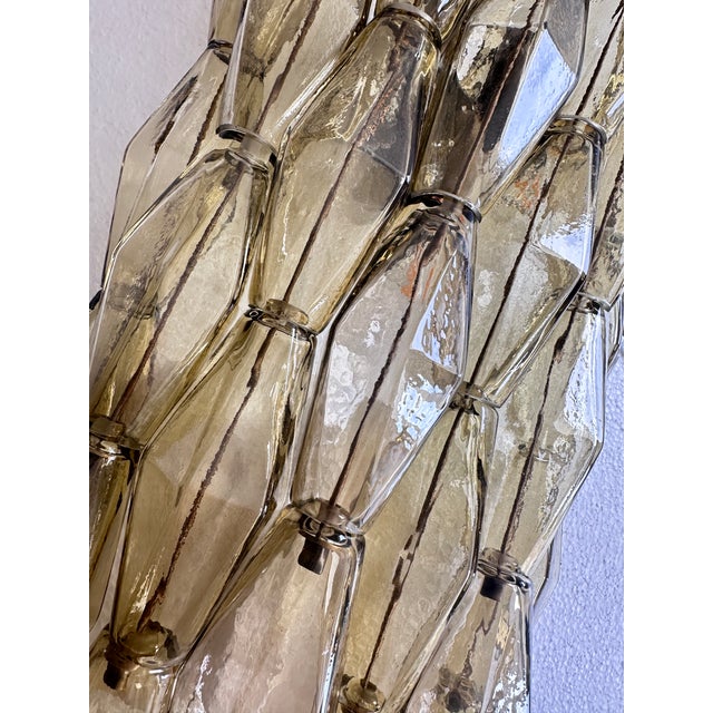 Metal Contemporary Brunish- Brunito "Poliedri" Murano Glasss Walls Conces in Venini Style by Simoeng - Set of Two For Sale - Image 7 of 7