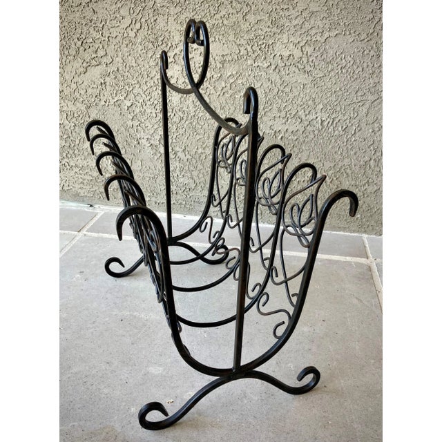 Late 20th-Century Iron & Steel Marrakech Trellis-Inspired Design Distressed Media Rack For Sale - Image 11 of 12