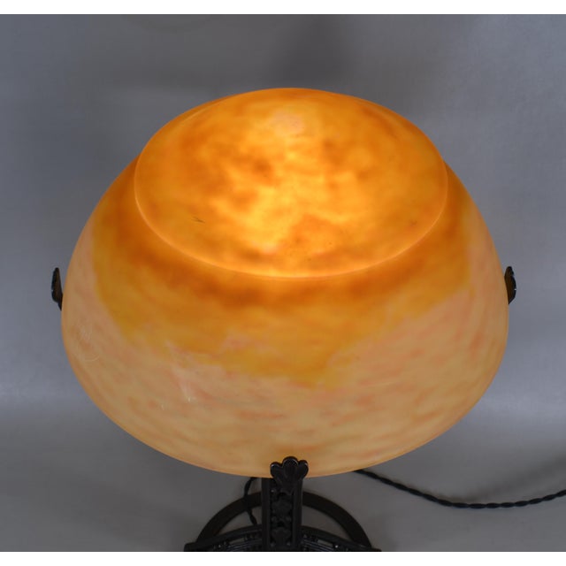 Large French Art Deco Table Lamp by Raymond Subes & Daum 1920s France For Sale - Image 15 of 18