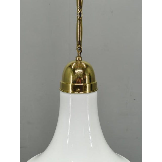 Behr Art Deco Glass Pendant Lamp by Peter Behrens for Siemens, Germany, 1930s For Sale - Image 4 of 11