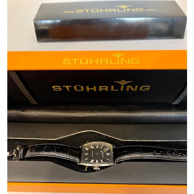 Brown Stuhrling Brand New Watch with Box Paper and Leather Belt For Sale - Image 8 of 18
