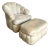 Postmodern Clam Shell Swivel Lounge Chair With Ottoman on Casters For Sale