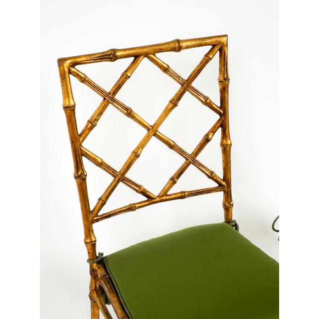 Regency Metal Chairs in Faux Bamboo with Golden Surface, 1970s, Set of 2 For Sale - Image 9 of 18