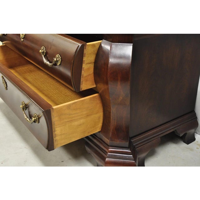 Late 20th Century Furniture Cardella Cherry Wood Bombe Armoire Wardrobe Dresser Tv Cabinet For Sale - Image 17 of 18