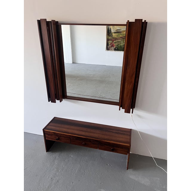 Vintage Norwegian Mirror with Cabinet, 1970s For Sale - Image 9 of 11