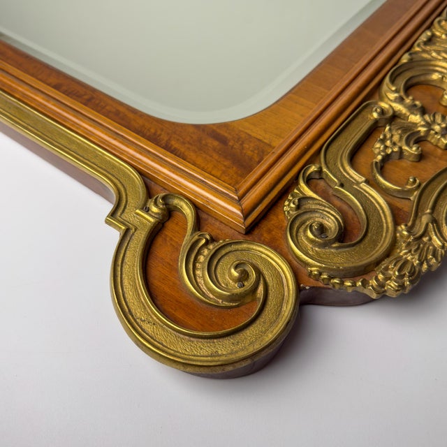 Large Vintage Wooden Wall Mirror, Italy, 1950s For Sale - Image 11 of 18