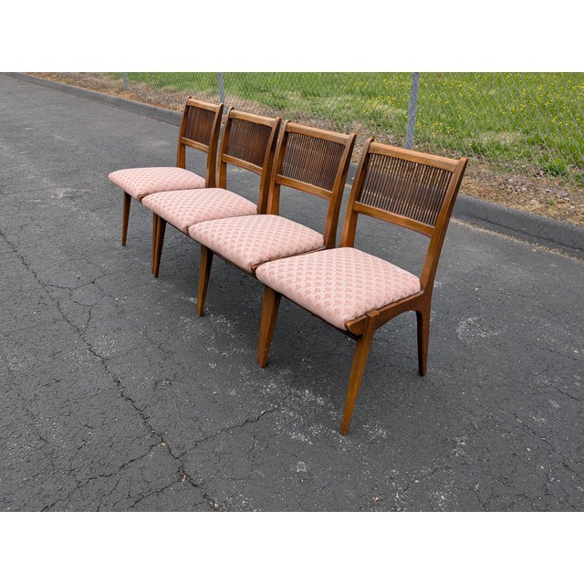 Mid 20th Century 1950s Attributed Drexel Dining Chairs John Van Koert Dateline Collection Set of 4 For Sale - Image 5 of 16