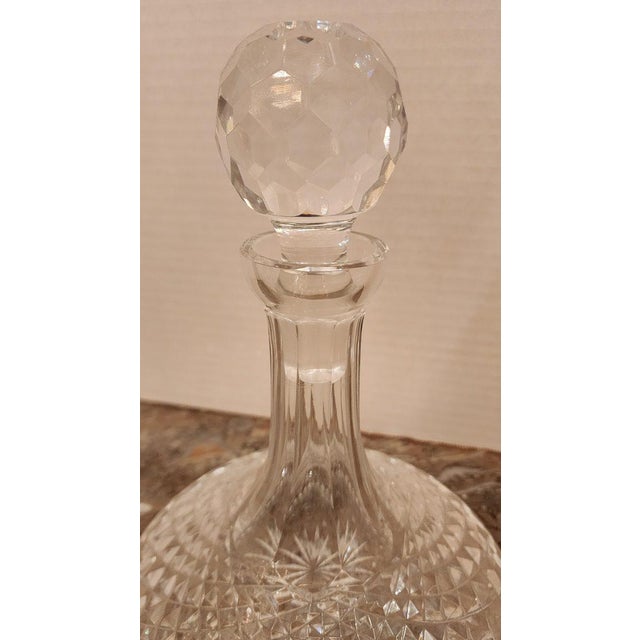 Mid 20th Century Waterford Style Crystal Decanter For Sale - Image 4 of 9
