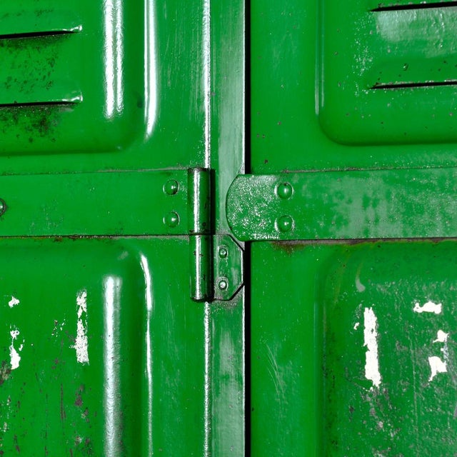 Industrial Green Locker, 1950s For Sale - Image 11 of 15