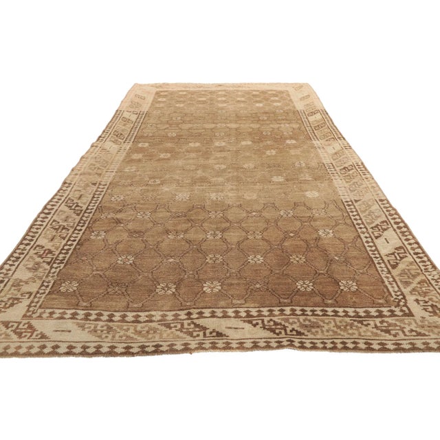 Contemporary Vintage Earthy Turkish Kars Rug - 05'06 X 11'06 For Sale - Image 3 of 10