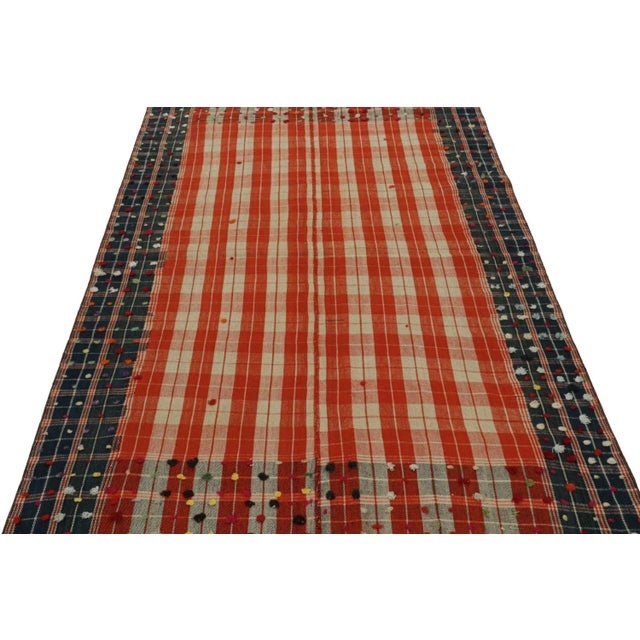 Tribal 1950s Vintage Afghan Tribal Kilim Rug With Vertical Stripes For Sale - Image 3 of 7