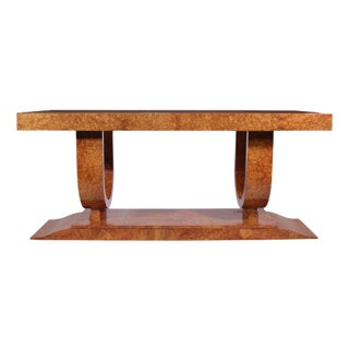 French Art Deco Center Table in Amboyna by Jean Fauré, 1925 For Sale