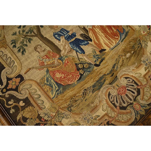 English Beautiful Romantic Scene Framed 18th Century / Georgian Era Antique English Needlepoint Tapestry For Sale - Image 3 of 10