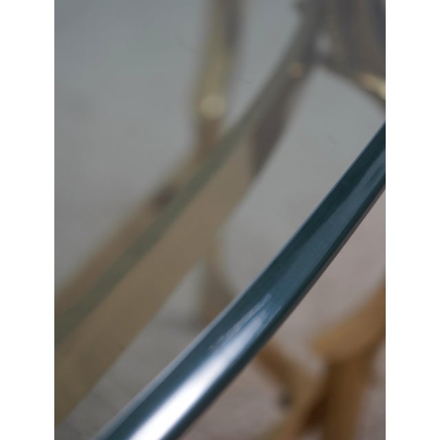 Labarge Brass & Glass Horse Head Demilune Console Table For Sale - Image 11 of 13
