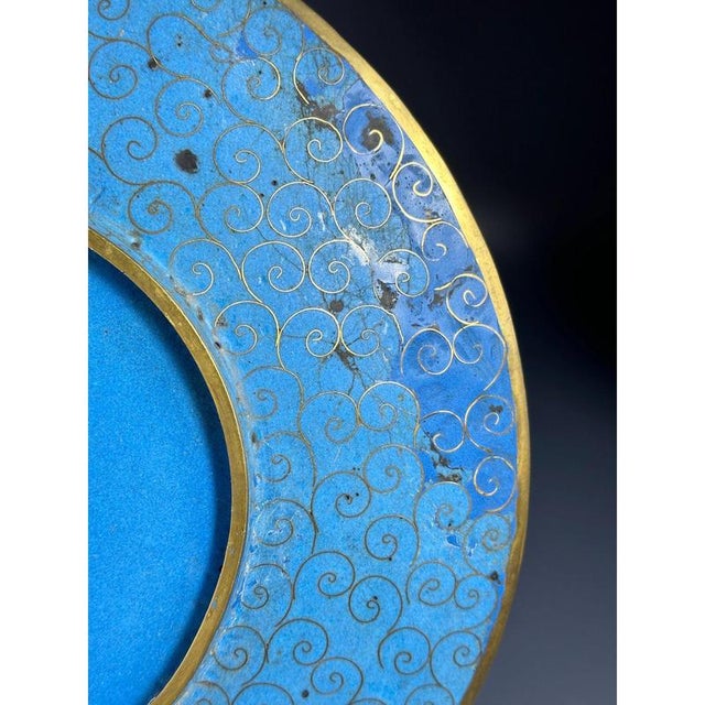 Japanese Meiji Bronze Cloisonné Charger, 19th Century For Sale - Image 9 of 10