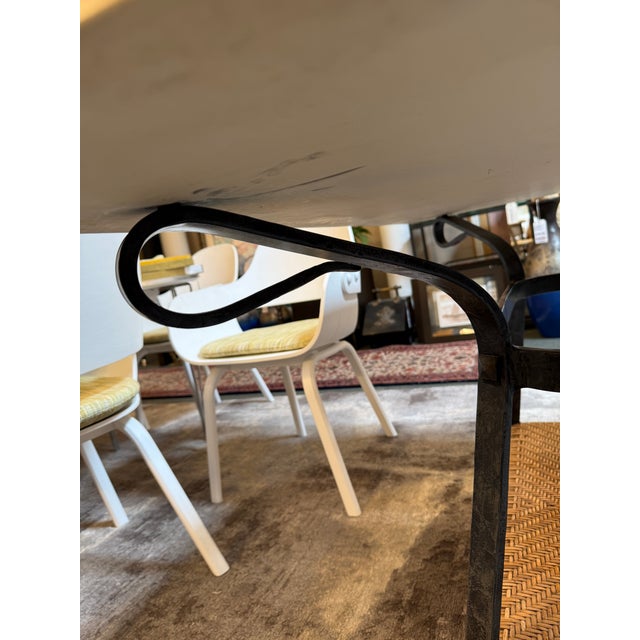 Marble + Wrought Iron Dining Table, Indoor/Outdoor For Sale - Image 12 of 12
