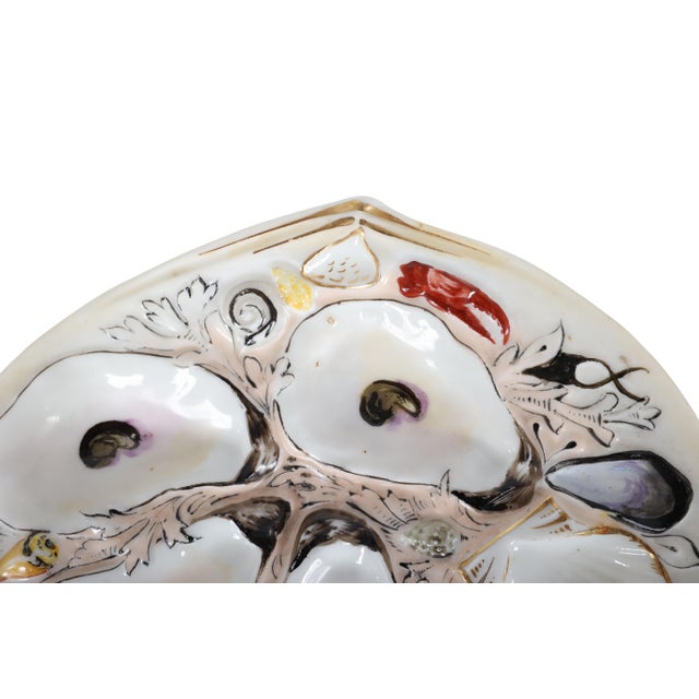Antique Union Porcelain Works Marine Themed Oyster Plate For Sale - Image 9 of 11