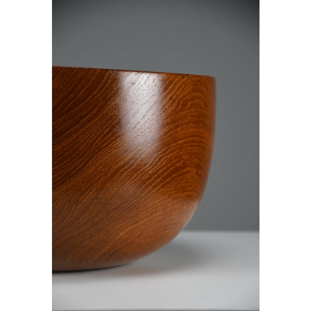 Large Mid-Century Modern Scandinavian Jatoba Wood Bowl, 1960s For Sale - Image 9 of 13