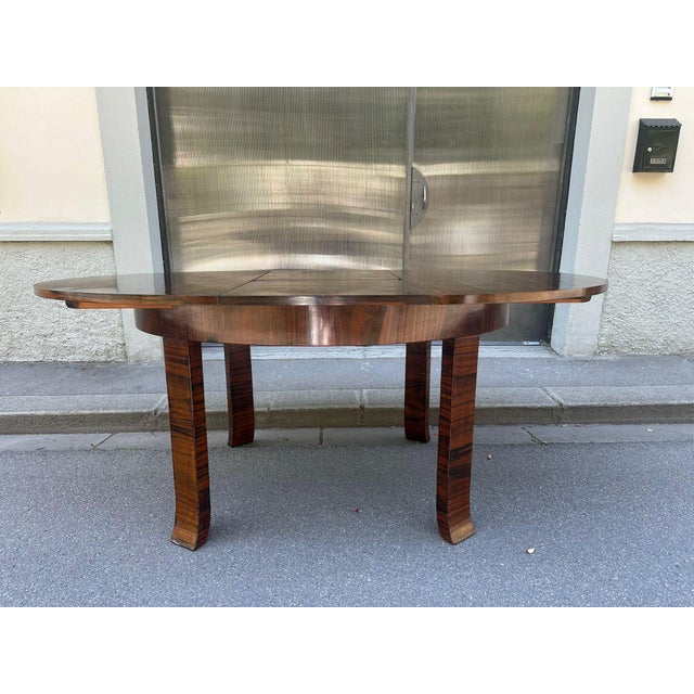 Extendable Oval Table in Zebrano Wood and Briar, 1930s For Sale - Image 10 of 13