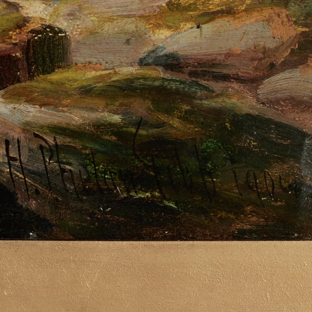Antique Painting of a Landscape With River by Harry Phelan Gibb For Sale - Image 12 of 13