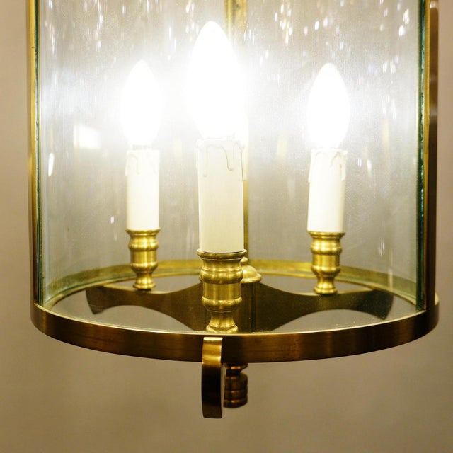 Gold Bronze and Glass Hall Lantern with Four Lights For Sale - Image 8 of 15