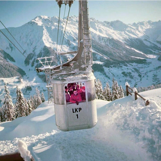 Mountain Top by Toni Frissell A cable car high in the mountains, Klosters, 1954. (Photo by Toni Frissell) 12x12" inches /...
